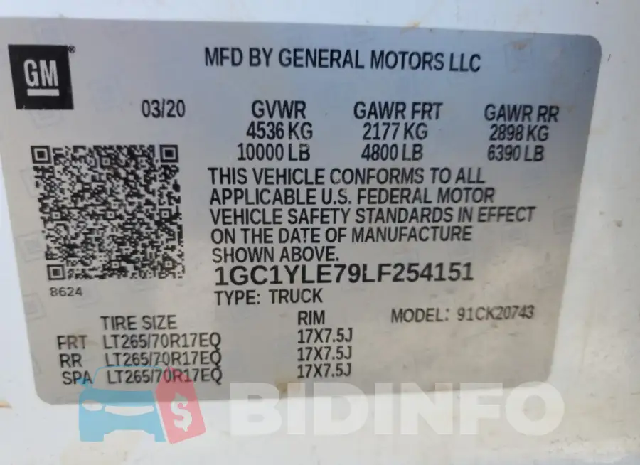 1GC1YLE79LF254151 Photo# 12