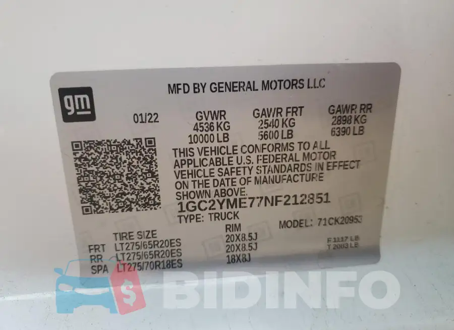 1GC2YME77NF212851 Photo# 12