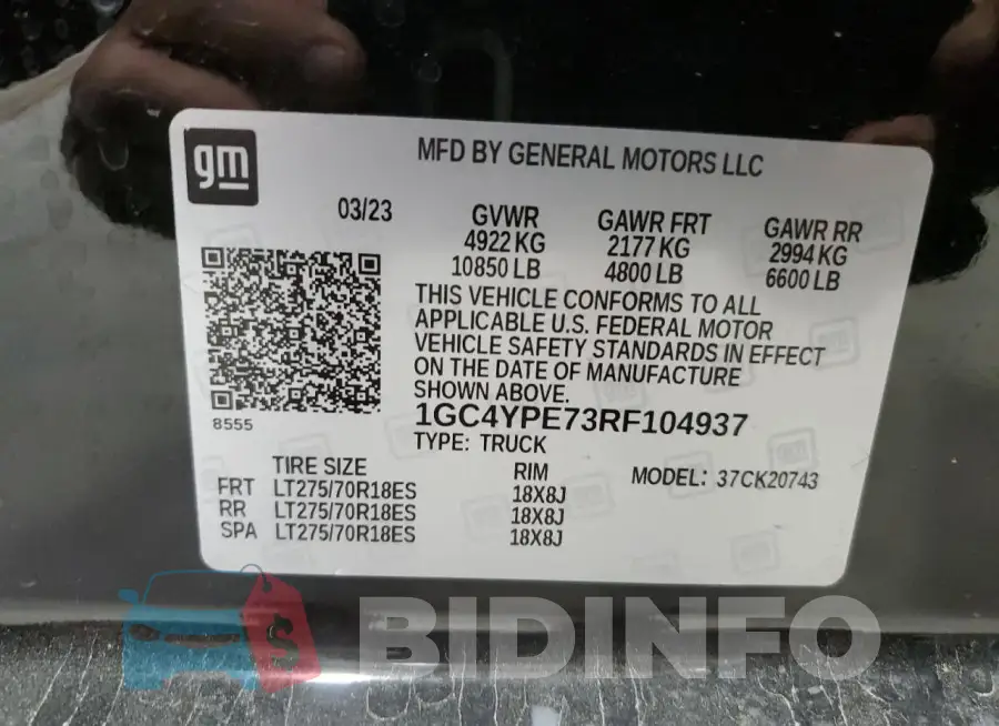 1GC4YPE73RF104937 Photo# 12