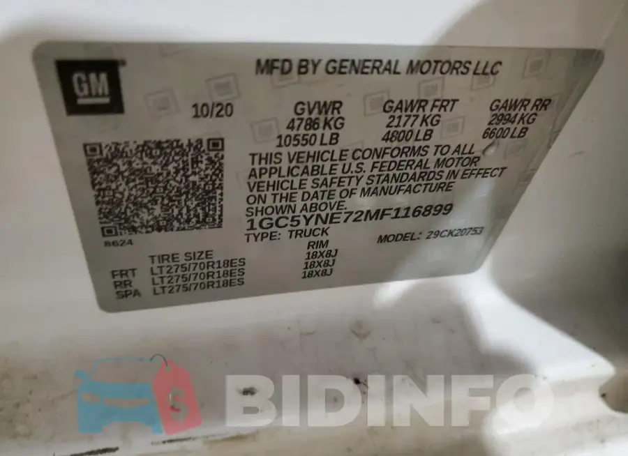 1GC5YNE72MF116899 Photo# 12