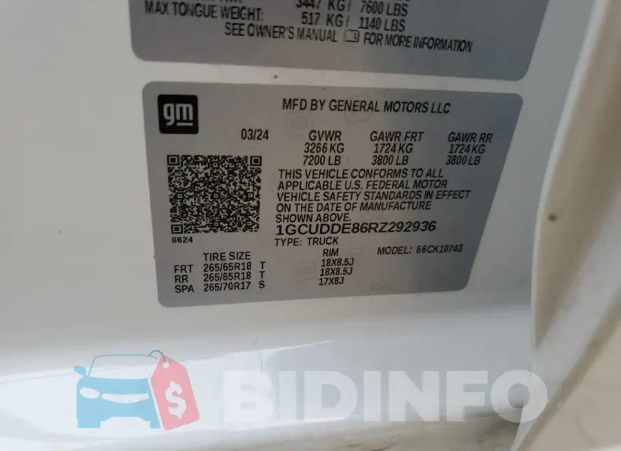 1GCUDDE86RZ292936 Photo# 12