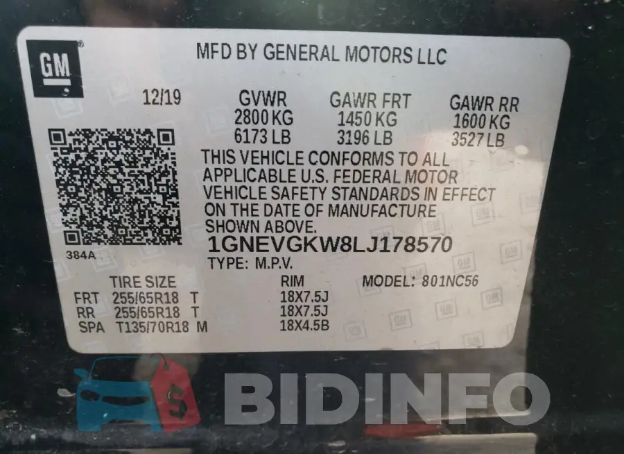 1GNEVGKW8LJ178570 Photo# 13