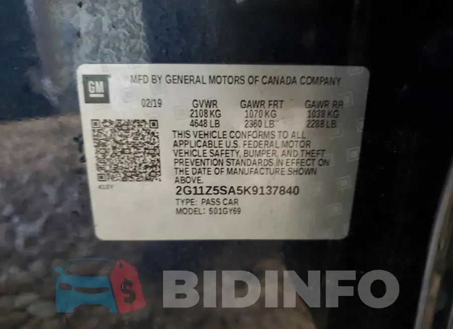 2G11Z5SA5K9137840 Photo# 12