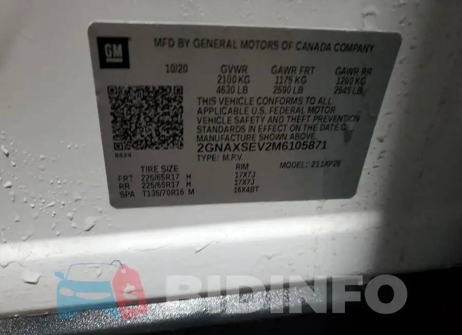 2GNAXSEV2M6105871 Photo# 12