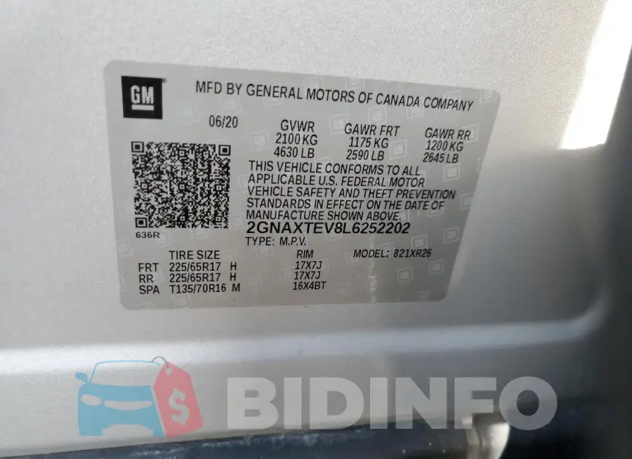 2GNAXTEV8L6252202 Photo# 12