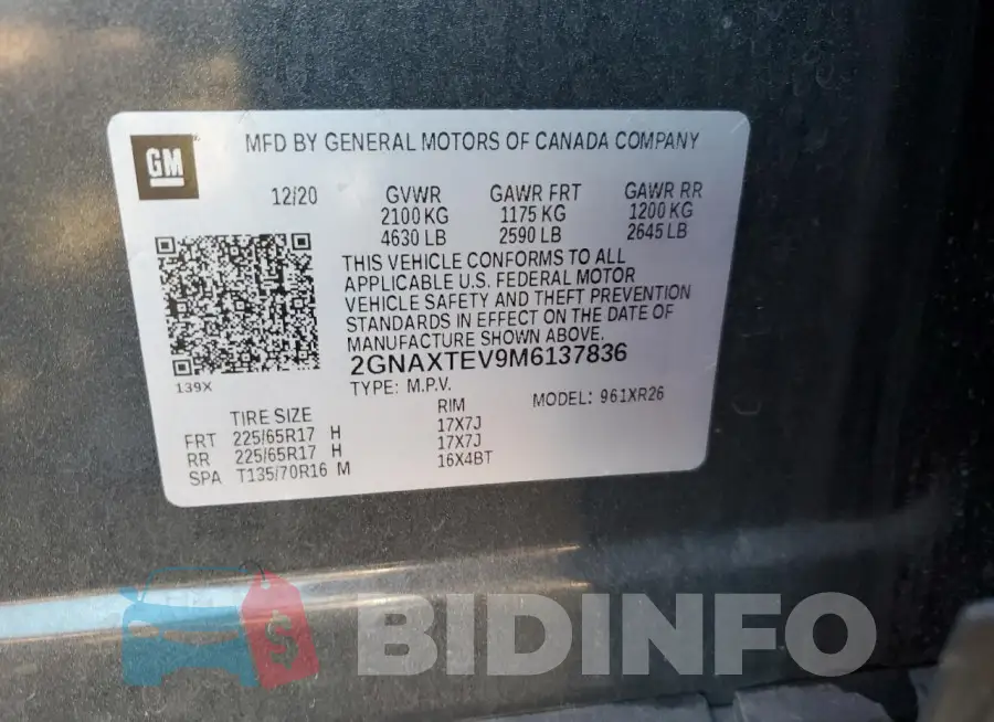 2GNAXTEV9M6137836 Photo# 13