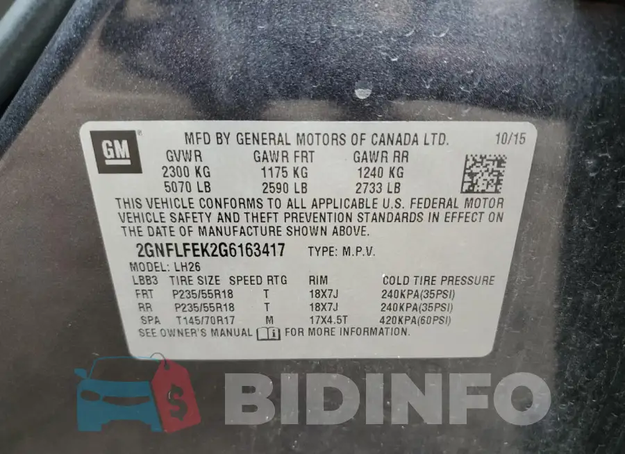 2GNFLFEK2G6163417 Photo# 13