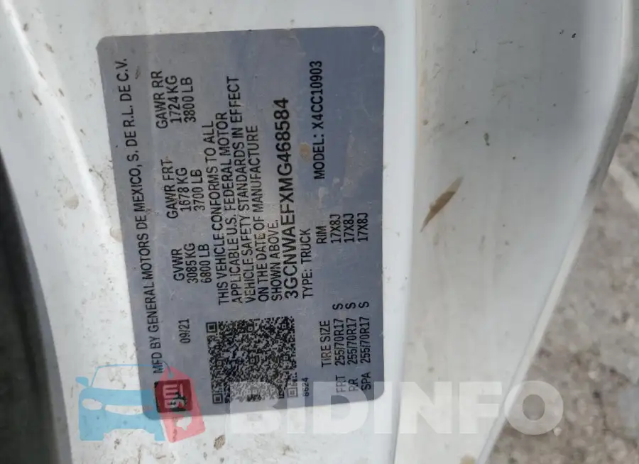 3GCNWAEFXMG468584 Photo# 12
