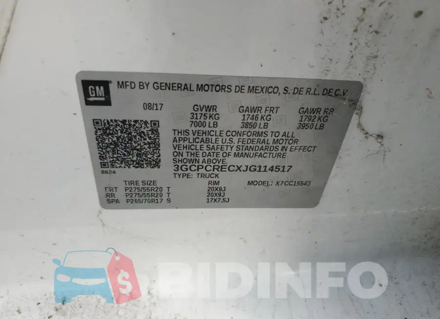 3GCPCRECXJG114517 Photo# 12