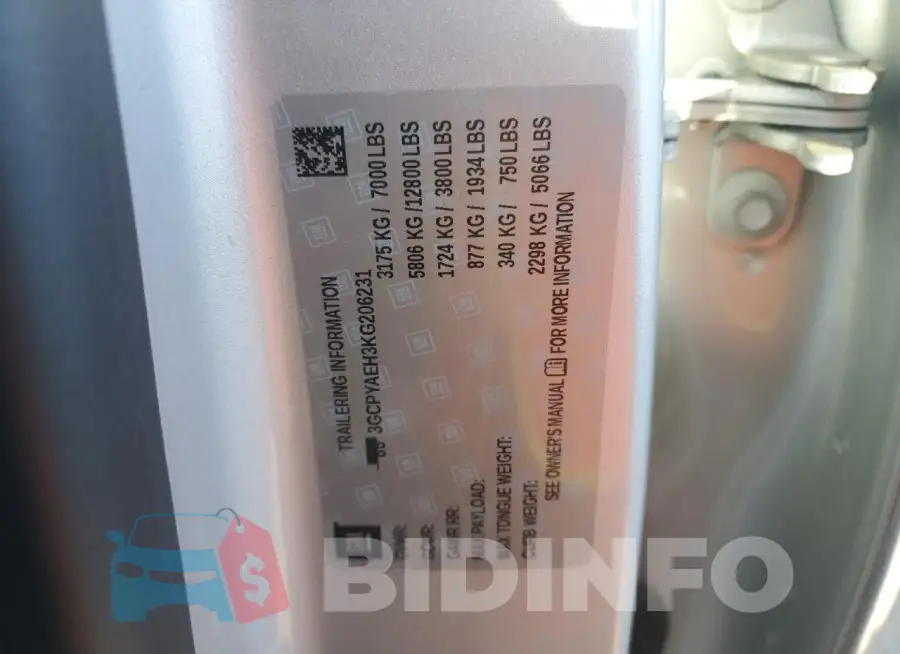 3GCPYAEH3KG206231 Photo# 12