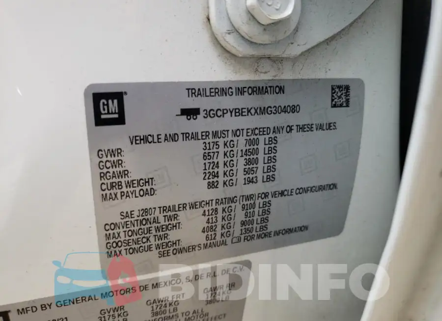 3GCPYBEKXMG304080 Photo# 12