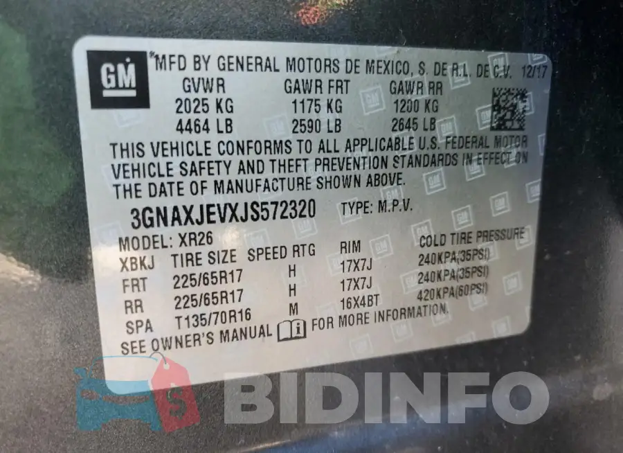 3GNAXJEVXJS572320 Photo# 13