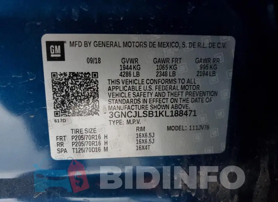3GNCJLSB1KL188471 Photo# 12