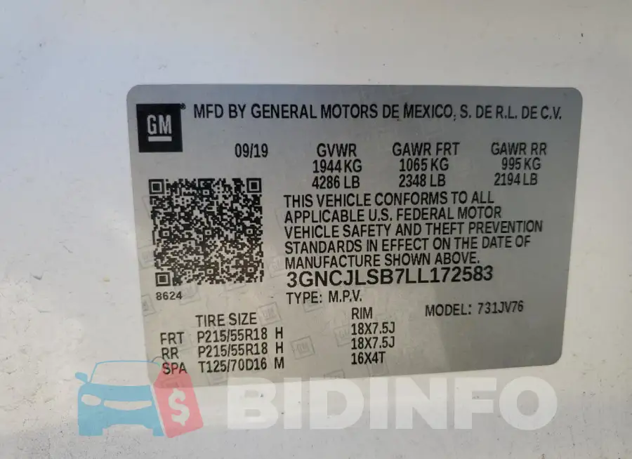 3GNCJLSB7LL172583 Photo# 13