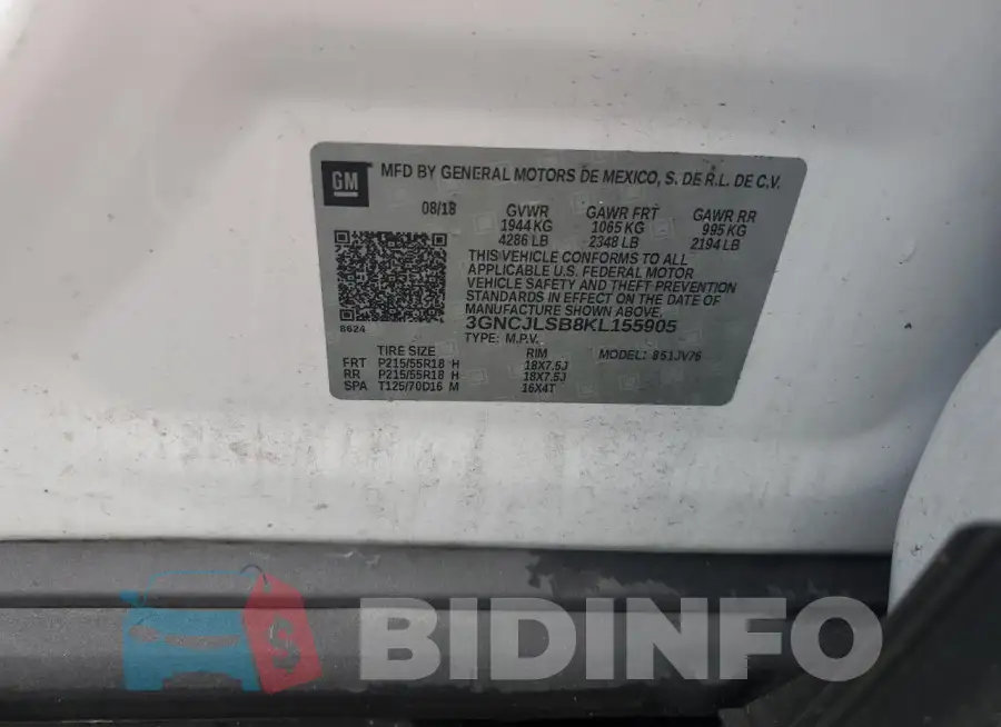 3GNCJLSB8KL155905 Photo# 12