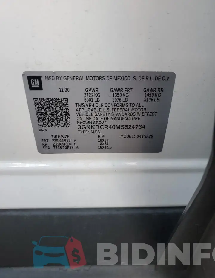 3GNKBCR40MS524734 Photo# 13