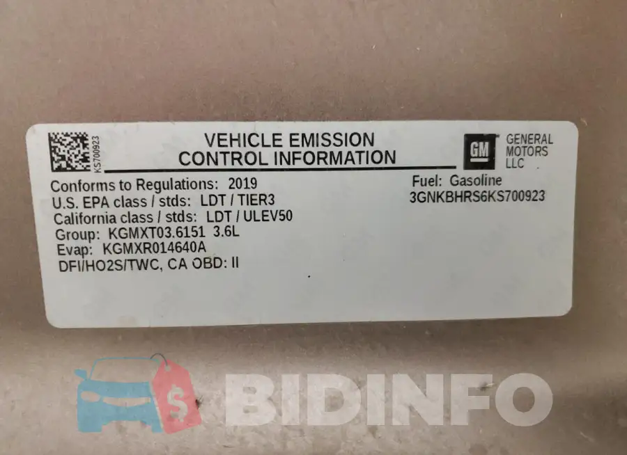 3GNKBHRS6KS700923 Photo# 14