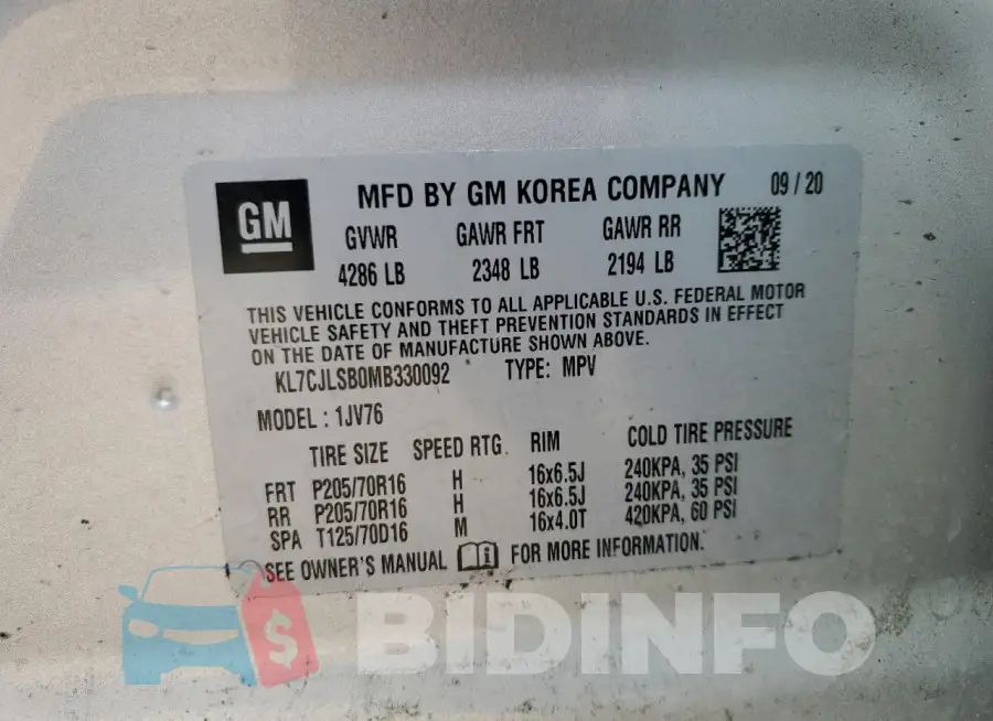 KL7CJLSB0MB330092 Photo# 12
