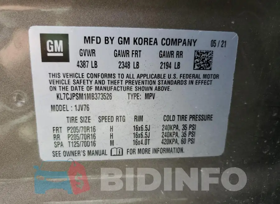 KL7CJPSM1MB373526 Photo# 13