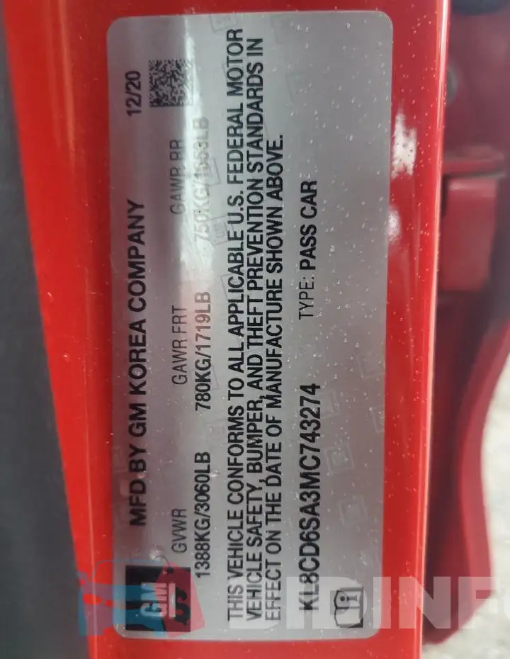 KL8CD6SA3MC743274 Photo# 12