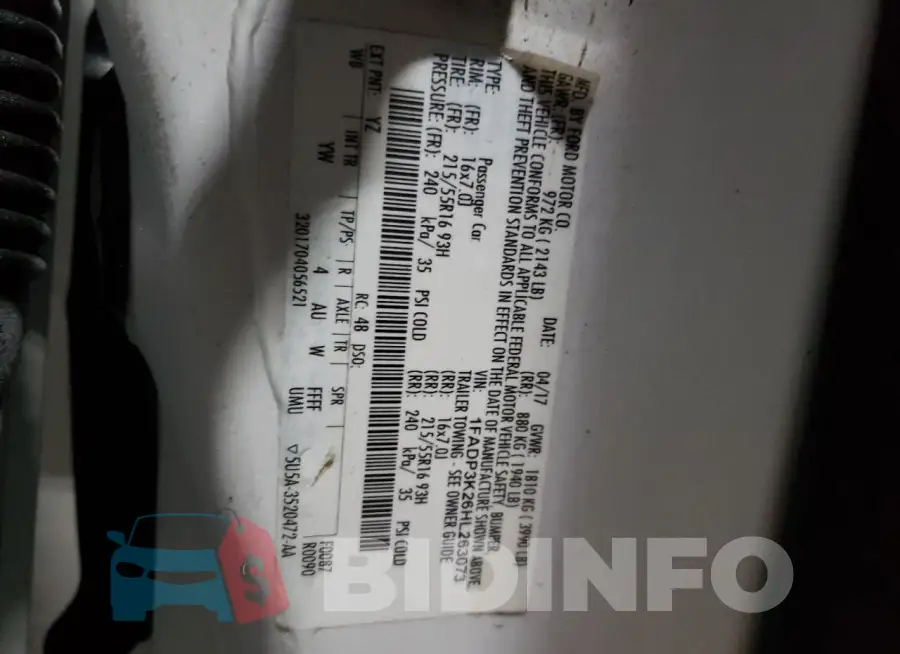 1FADP3K26HL263073 Photo# 12