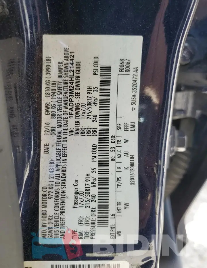 1FADP3M24HL214421 Photo# 13
