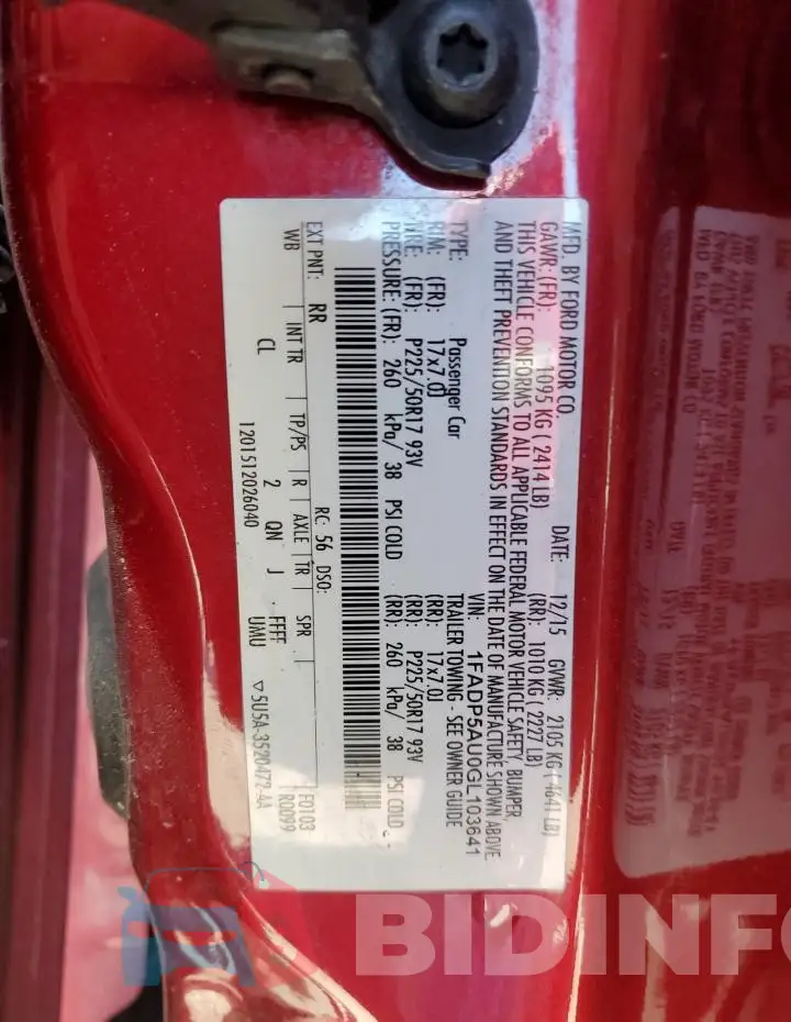 1FADP5AU0GL103641 Photo# 13