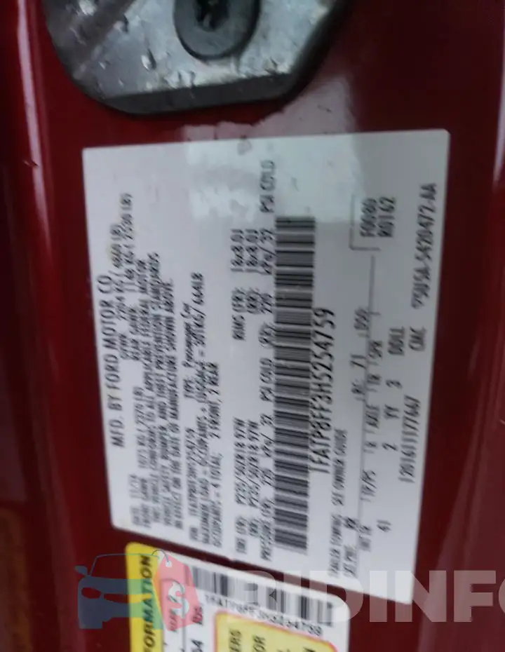 1FATP8FF3H5254759 Photo# 12