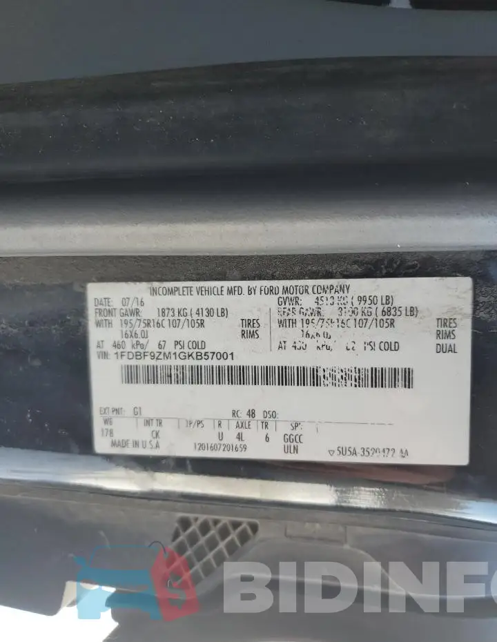 1FDBF9ZM1GKB57001 Photo# 13