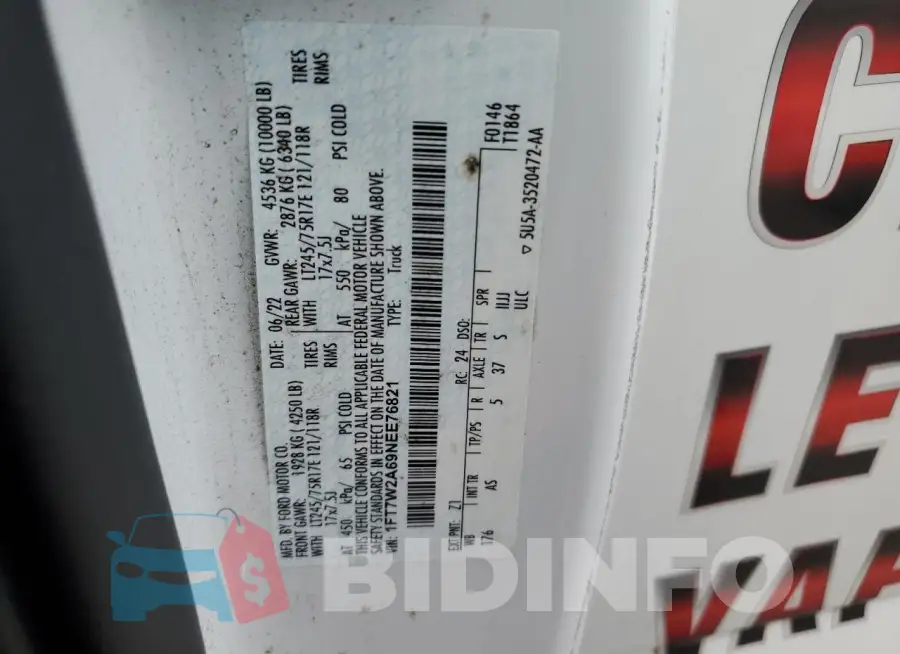 1FT7W2A69NEE76821 Photo# 12