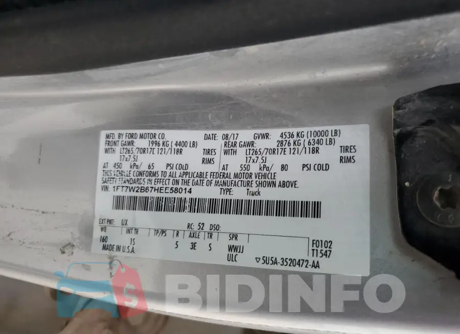 1FT7W2B67HEE58014 Photo# 12