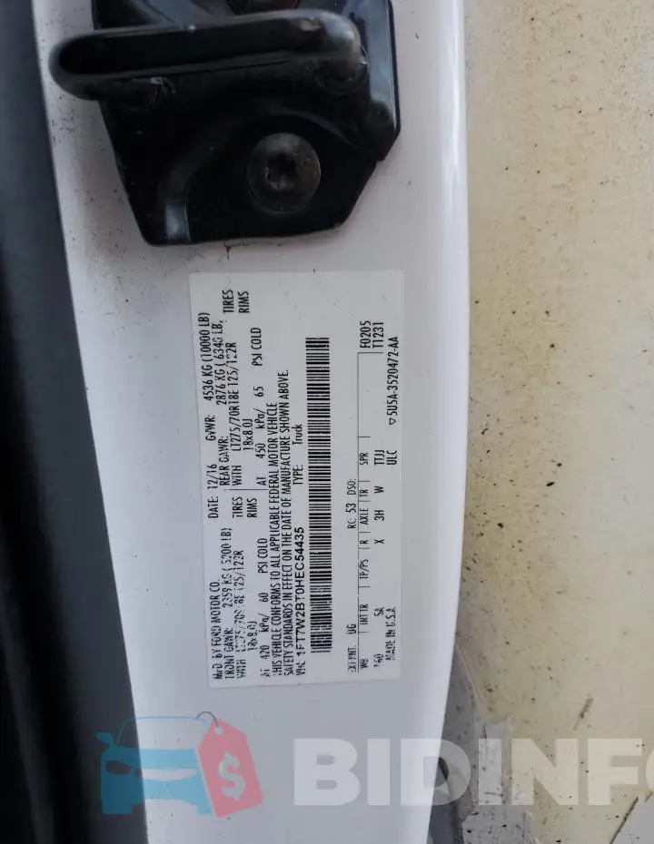 1FT7W2BT0HEC54435 Photo# 12