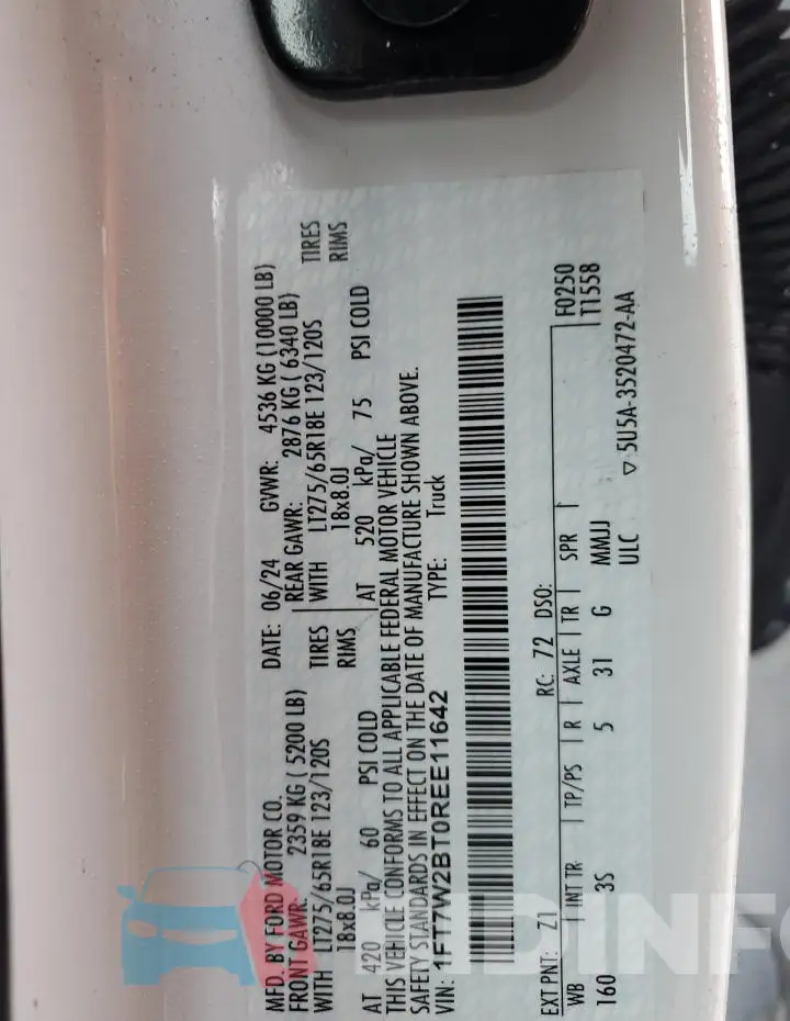 1FT7W2BT0REE11642 Photo# 13