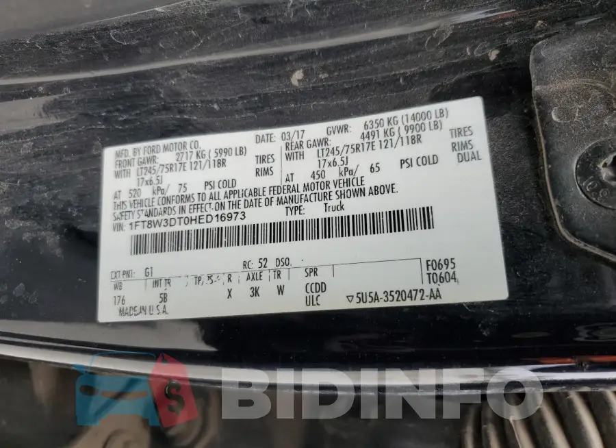 1FT8W3DT0HED16973 Photo# 12