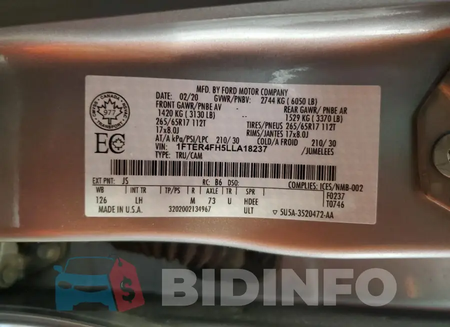 1FTER4FH5LLA18237 Photo# 12