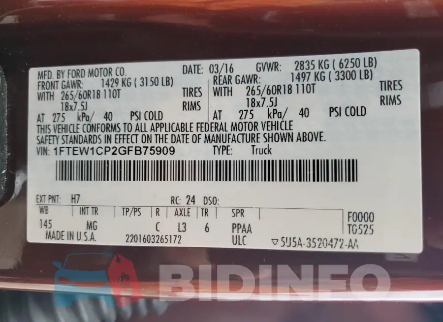 1FTEW1CP2GFB75909 Photo# 12
