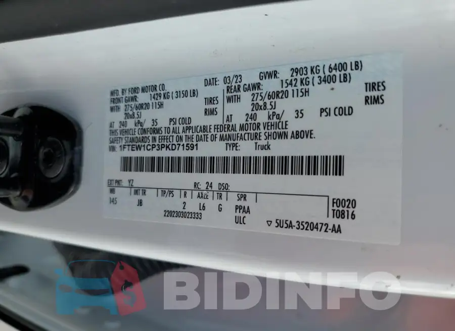 1FTEW1CP3PKD71591 Photo# 12