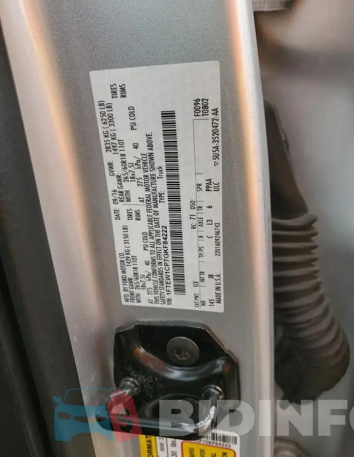 1FTEW1CP7GKF84222 Photo# 12