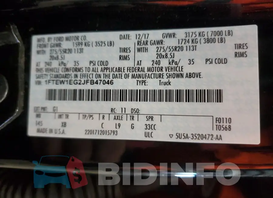 1FTEW1EG2JFB47046 Photo# 12