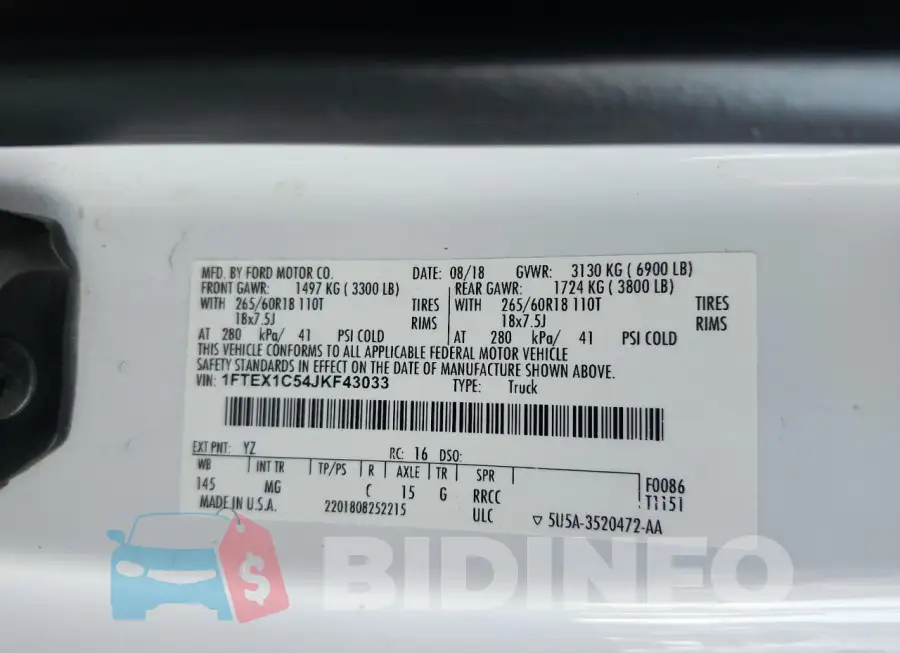 1FTEX1C54JKF43033 Photo# 10