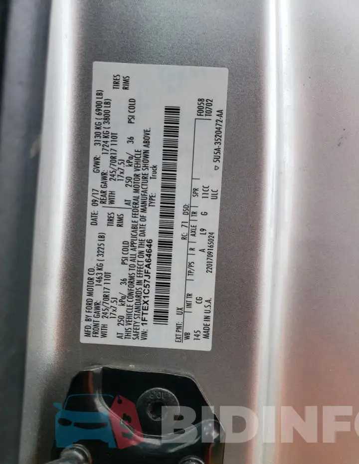 1FTEX1C57JFA64646 Photo# 12