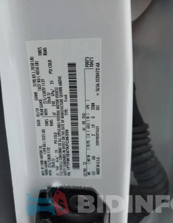 1FTFW1E47KFC06359 Photo# 12