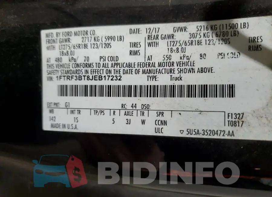 1FTRF3BT8JEB17232 Photo# 13