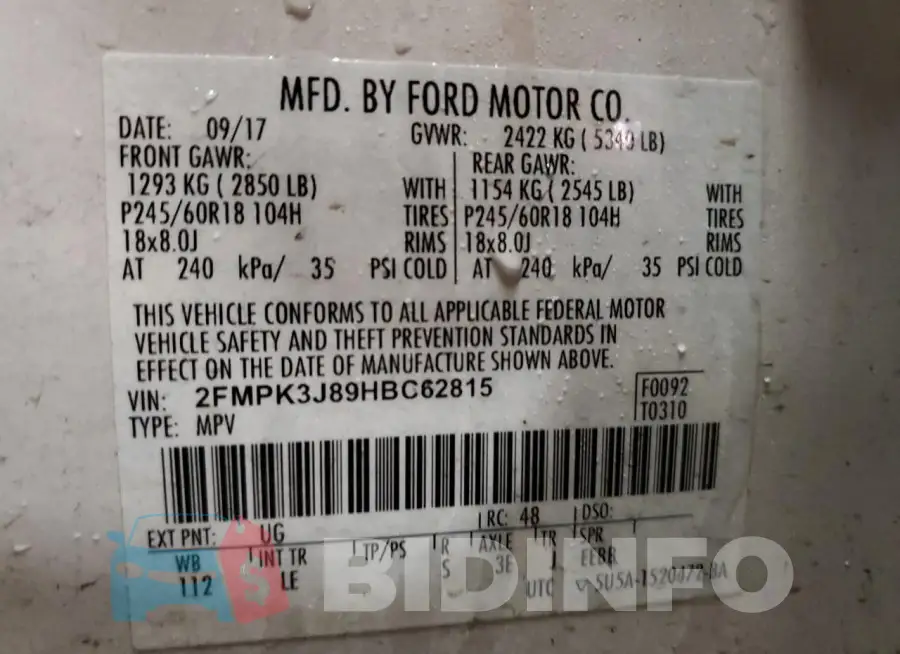 2FMPK3J89HBC62815 Photo# 13