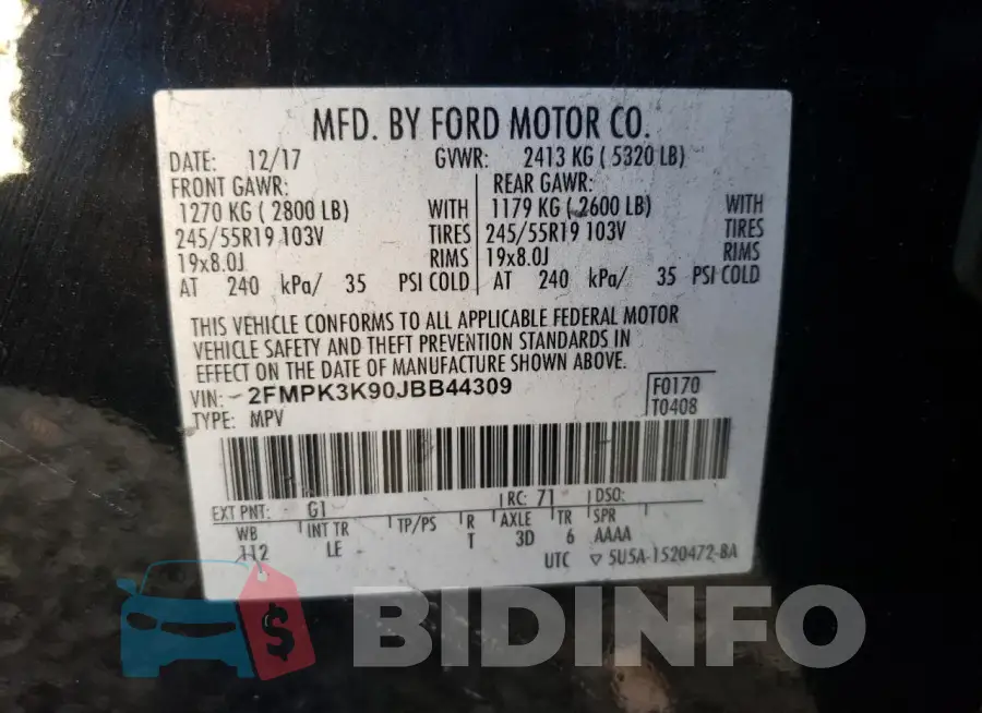 2FMPK3K90JBB44309 Photo# 13