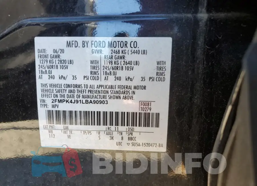2FMPK4J91LBA90903 Photo# 13