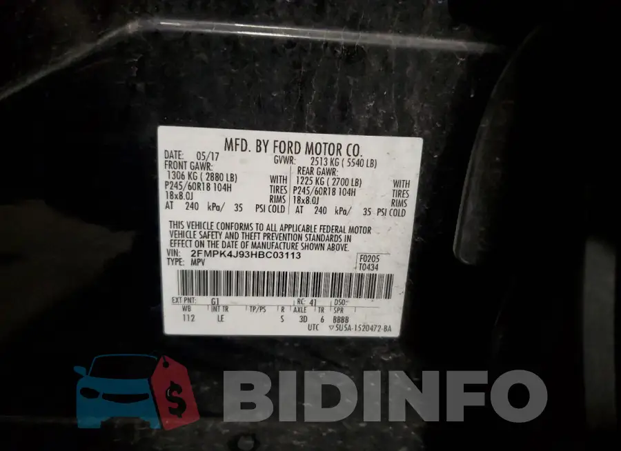 2FMPK4J93HBC03113 Photo# 13