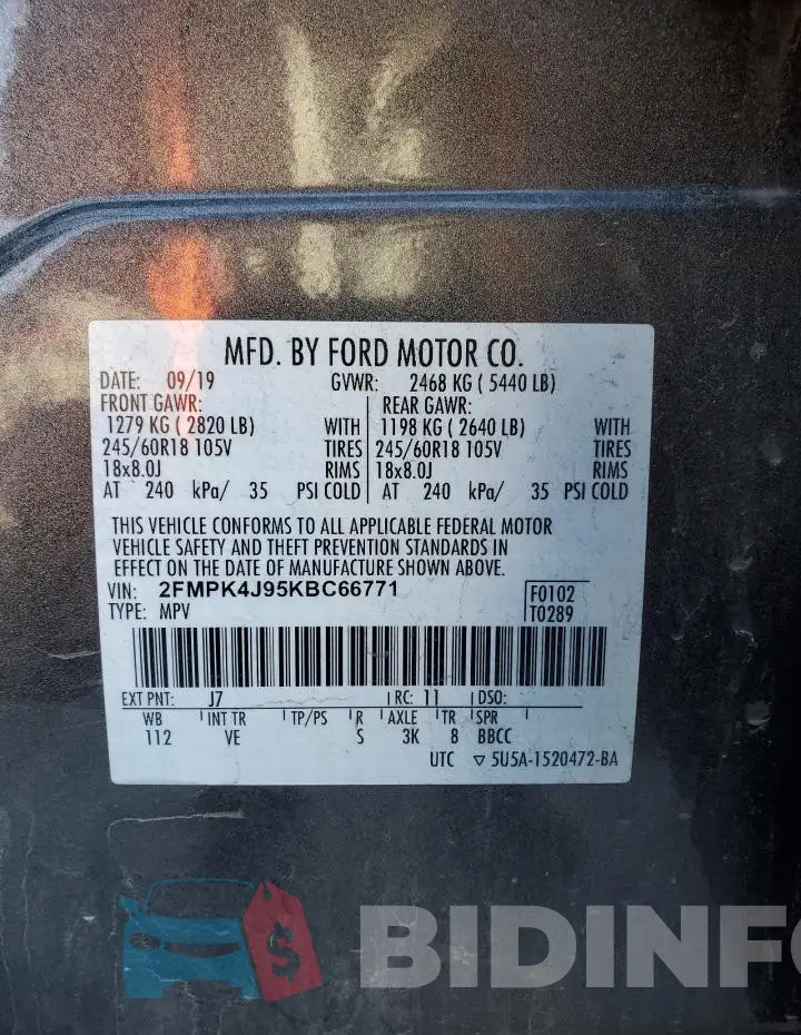 2FMPK4J95KBC66771 Photo# 12