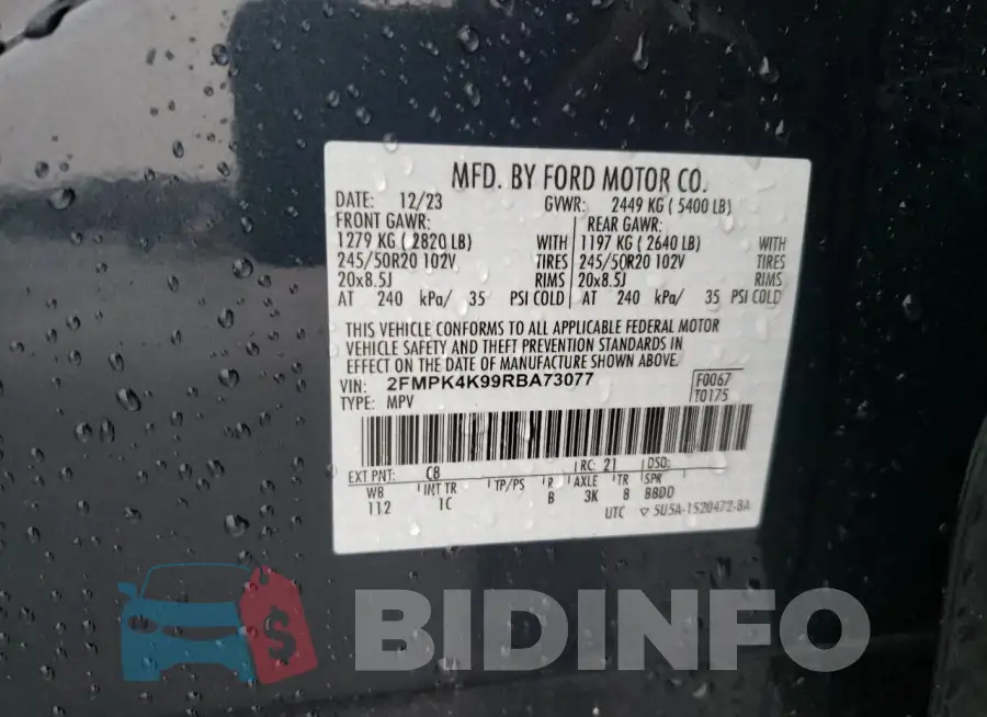 2FMPK4K99RBA73077 Photo# 13