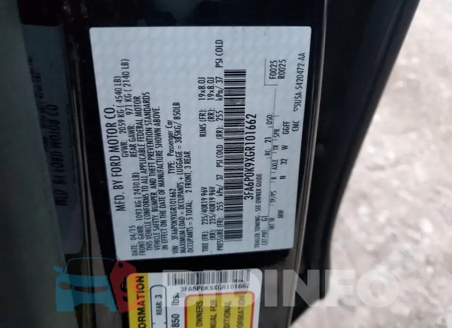 3FA6P0K9XGR101662 Photo# 12